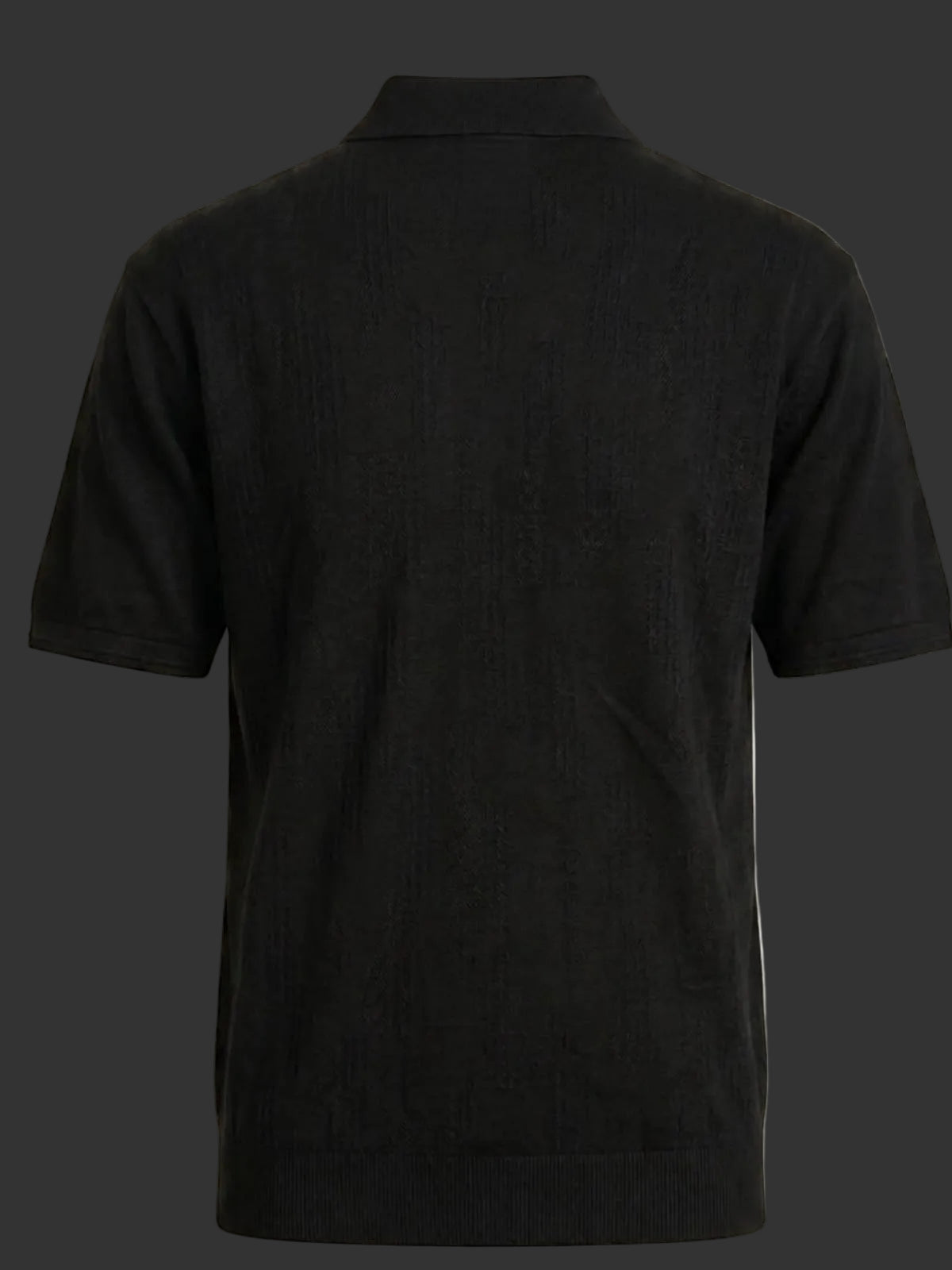 Black Boxy Fit Signature Knited Zip Polo